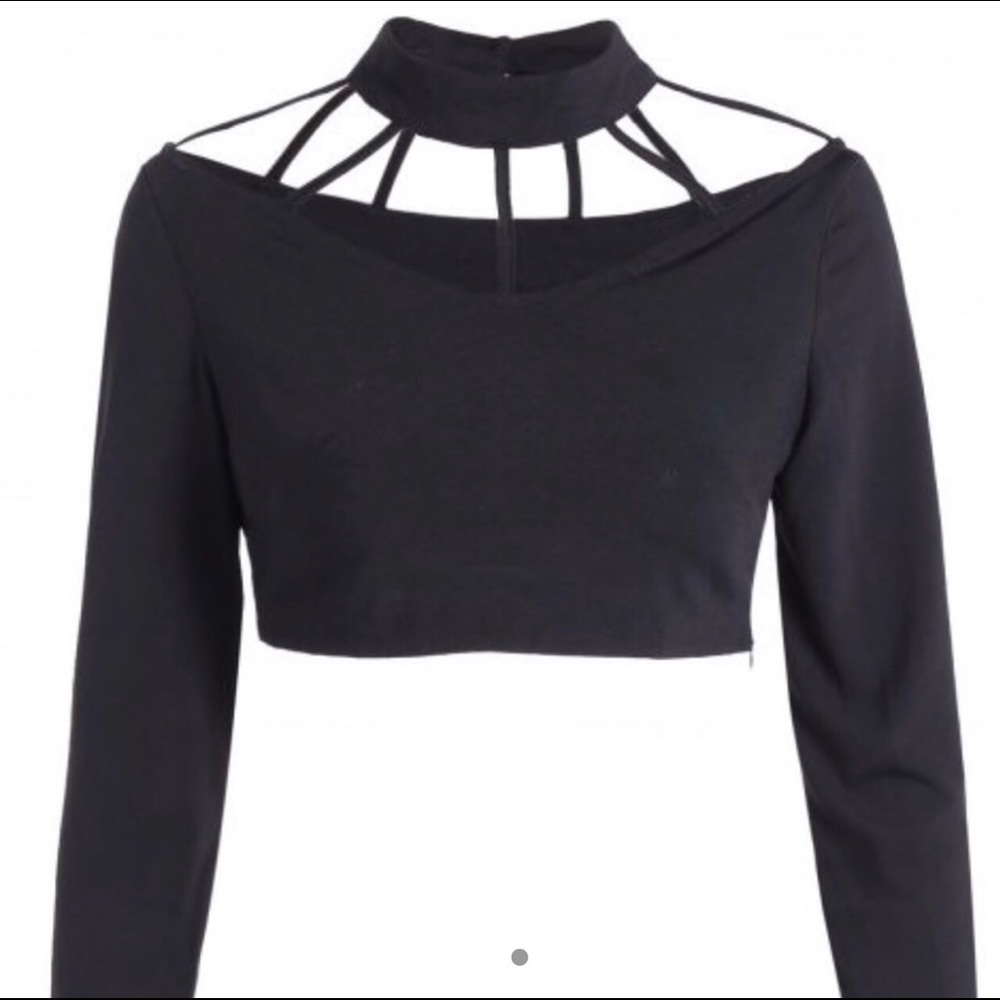 Black choker crop top